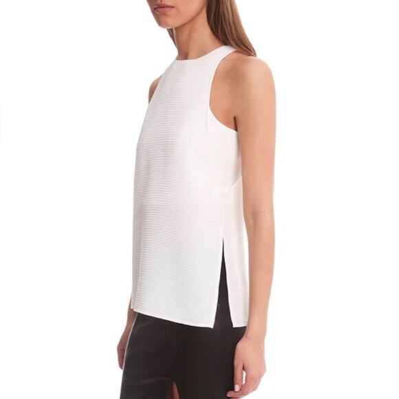 Helmut Lang Raze Drape Top Textured Seersucker Zip Back Bralette Flowy Tank Sm - Picture 12 of 12